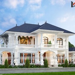 Thiết kế biệt thự tân cổ điển 2 mặt tiền ở Cần Thơ BT2110