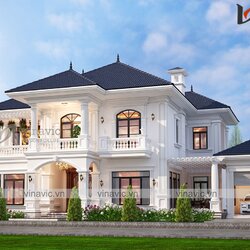 Thiết kế biệt thự tân cổ điển 2 mặt tiền ở Cần Thơ BT2110