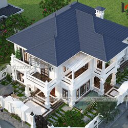 Thiết kế biệt thự tân cổ điển 2 mặt tiền ở Cần Thơ BT2110