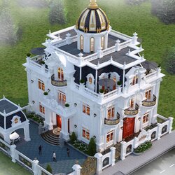 Biệt thự cổ điển 2 tầng 180m2 đẹp như cung điện BT2120