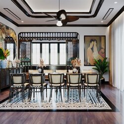 Thiết kế nội thất phong cách Indochine mới lạ NT2107