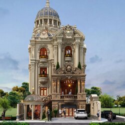 Mẫu nhà biệt thự lâu đài 4 tầng cổ điển LD2130