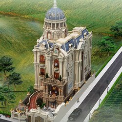 Mẫu nhà biệt thự lâu đài 4 tầng cổ điển LD2130