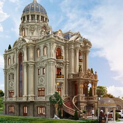 Mẫu nhà biệt thự lâu đài 4 tầng cổ điển LD2130