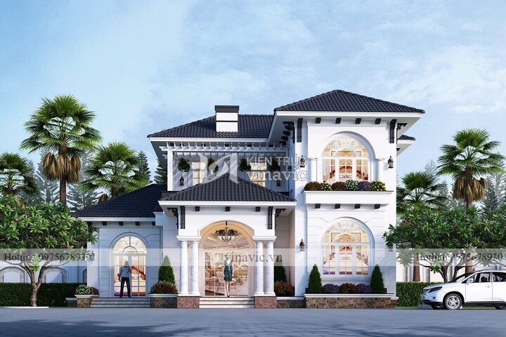 Mẫu biệt thự phong cách Địa Trung Hải 2 tầng BT
