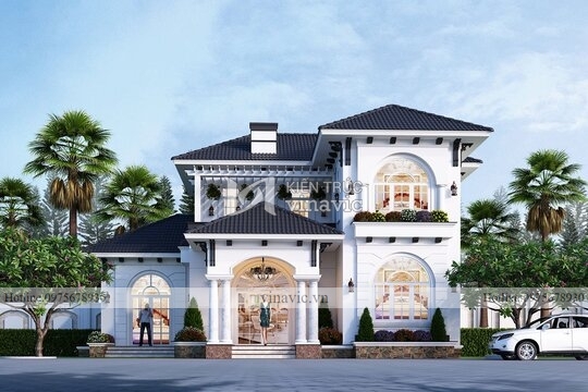 Mẫu biệt thự phong cách Địa Trung Hải 2 tầng BT