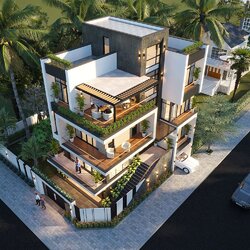 Biệt thự lô góc 2 mặt tiền 3 tầng hiện đại rộng 10m sâu 15m BT