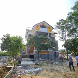 Thi công trọn gói biệt thự 2 tầng bằng gỗ conwood ở Lạng Sơn TCBT2105