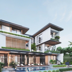 Thiết kế biệt thự 200m2 hiện đại 3 tầng 6 phòng ngủ (20mx10m) BT2404