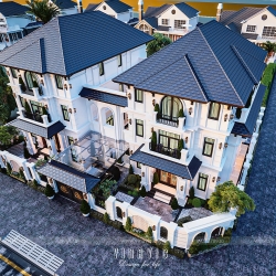 Mẫu biệt thự song lập 3 tầng phong cách Địa Trung Hải đẳng cấp BT2416