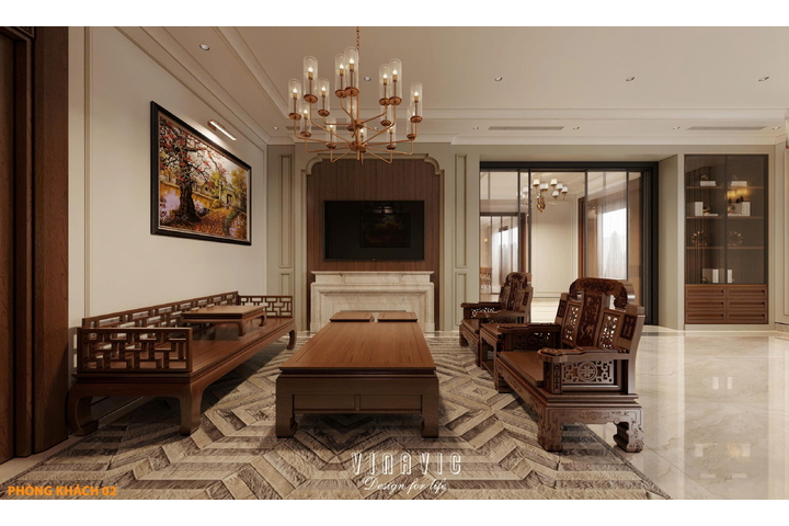 Nội thất biệt thự 2 tầng hiện đại 34x17m (CĐT Mr Huân - Thanh Hóa) NT2352