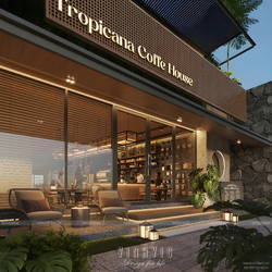 Thiết kế biệt thự 3 tầng hiện đại 11x36m kinh doanh Tropicana Coffe House BT2425