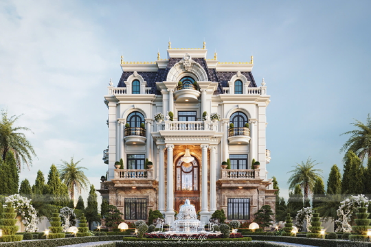 Biệt thự tân cổ điển 1 trệt 2 lầu 1 áp mái 530m2 (23x23m) BT2436