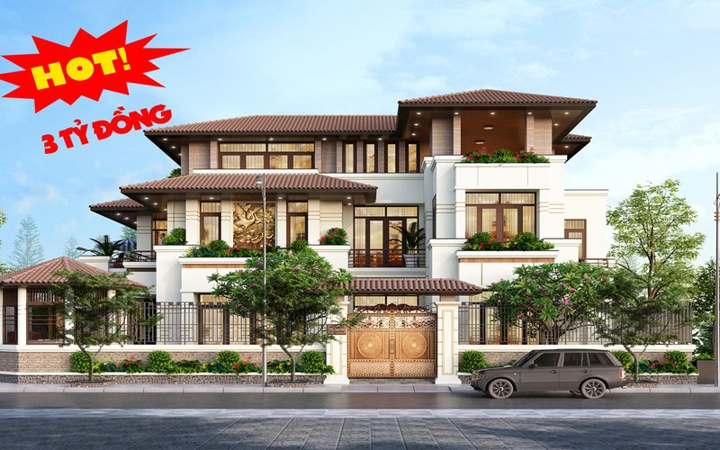 Biệt thự hiện đại 3 tầng có hồ bơi cây xanh quanh nhà ở Quảng Ninh 
