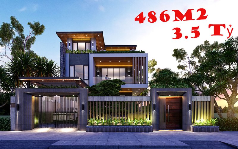 Nhà Biệt Thự Hiện Đại 3 Tầng 486m2 3.5 Tỷ 