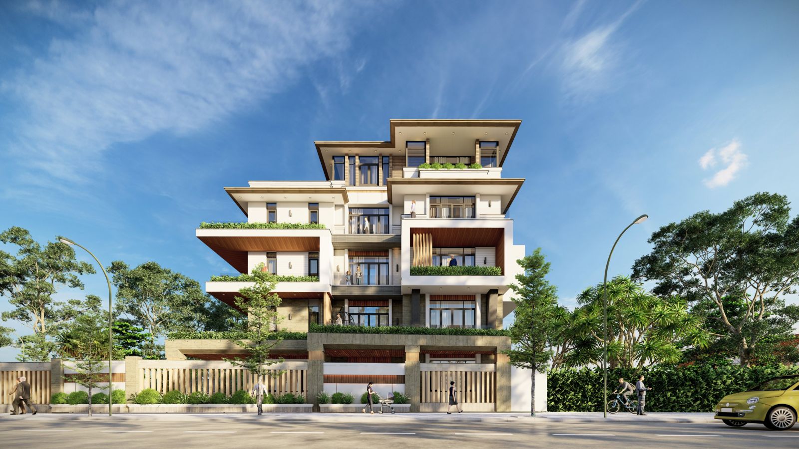 Nhà biệt thự 4 tầng 1 tum hiện đại 2 mặt tiền