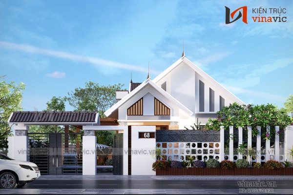 Biệt thự mái Thái 1 tầng đẹp, sang trọng