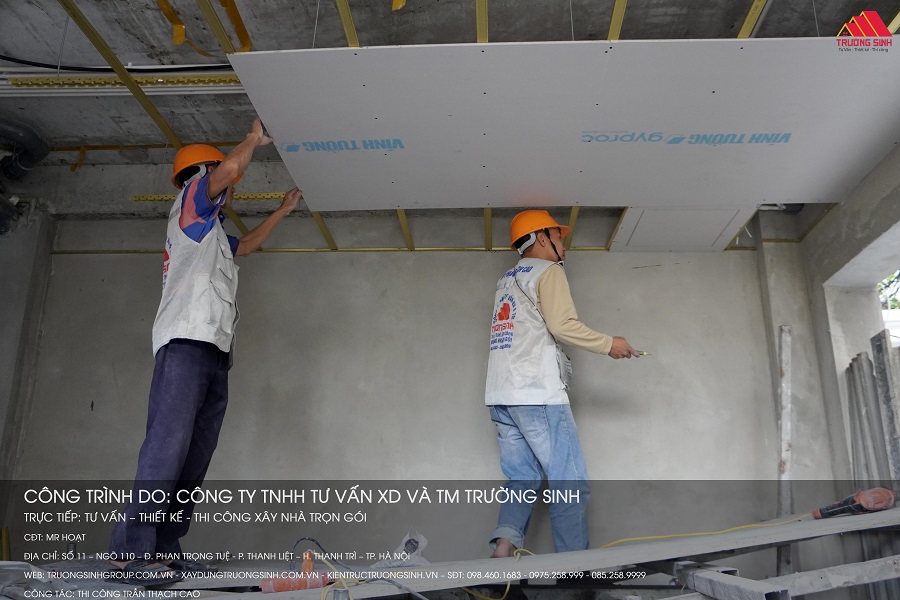 Thi công trần thạch cao chuyên nghiệp - Thanh Trì