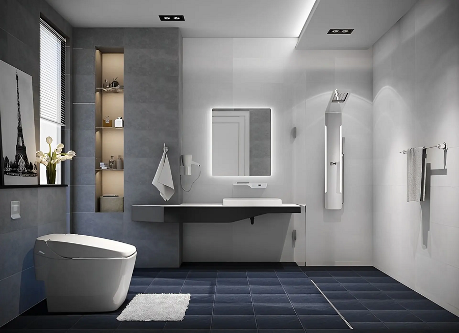 Thiết bị vệ sinh gồm bồn cầu, lavabo, vòi sen, phụ kiện